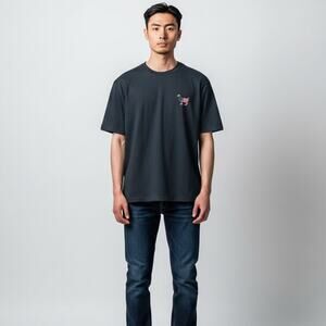 GOAT USA Freedom Short Sleeve Tee NWT Men's Sz L Navy Flag Graphic Cotton